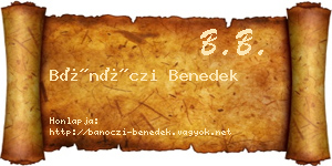 Bánóczi Benedek névjegykártya